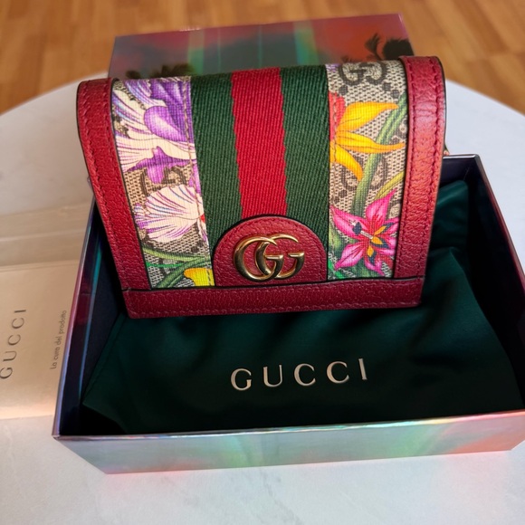 Gucci Handbags - Gucci GG Supreme Mini Wallet Ophidia Floral Print / Web Stripe / New / Full Set